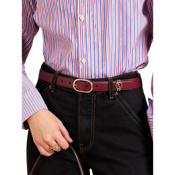 Gucci Interlocking GG Logo Leather Belt Russet Red Size 80cm/ 32in main image 7